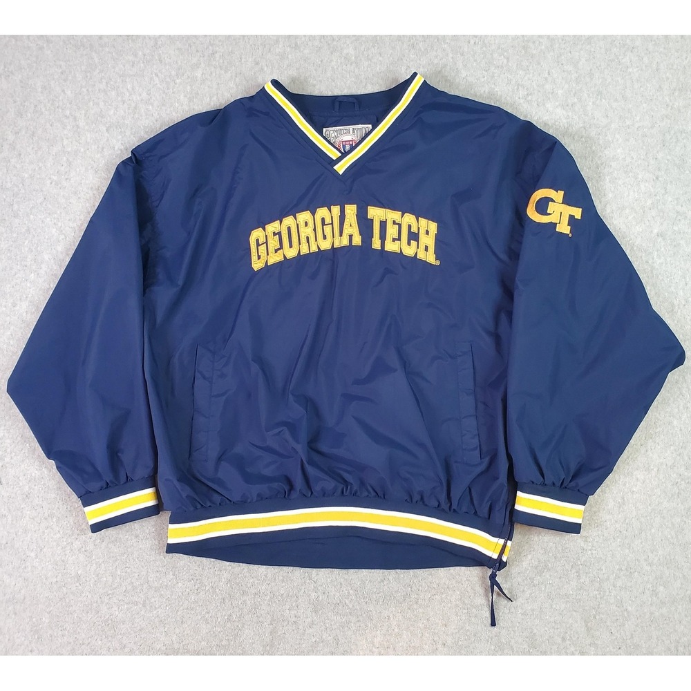 Vintage Georgia Tech Pullover Jacket Mens XL Blue NCAA Football Genuine Stuff